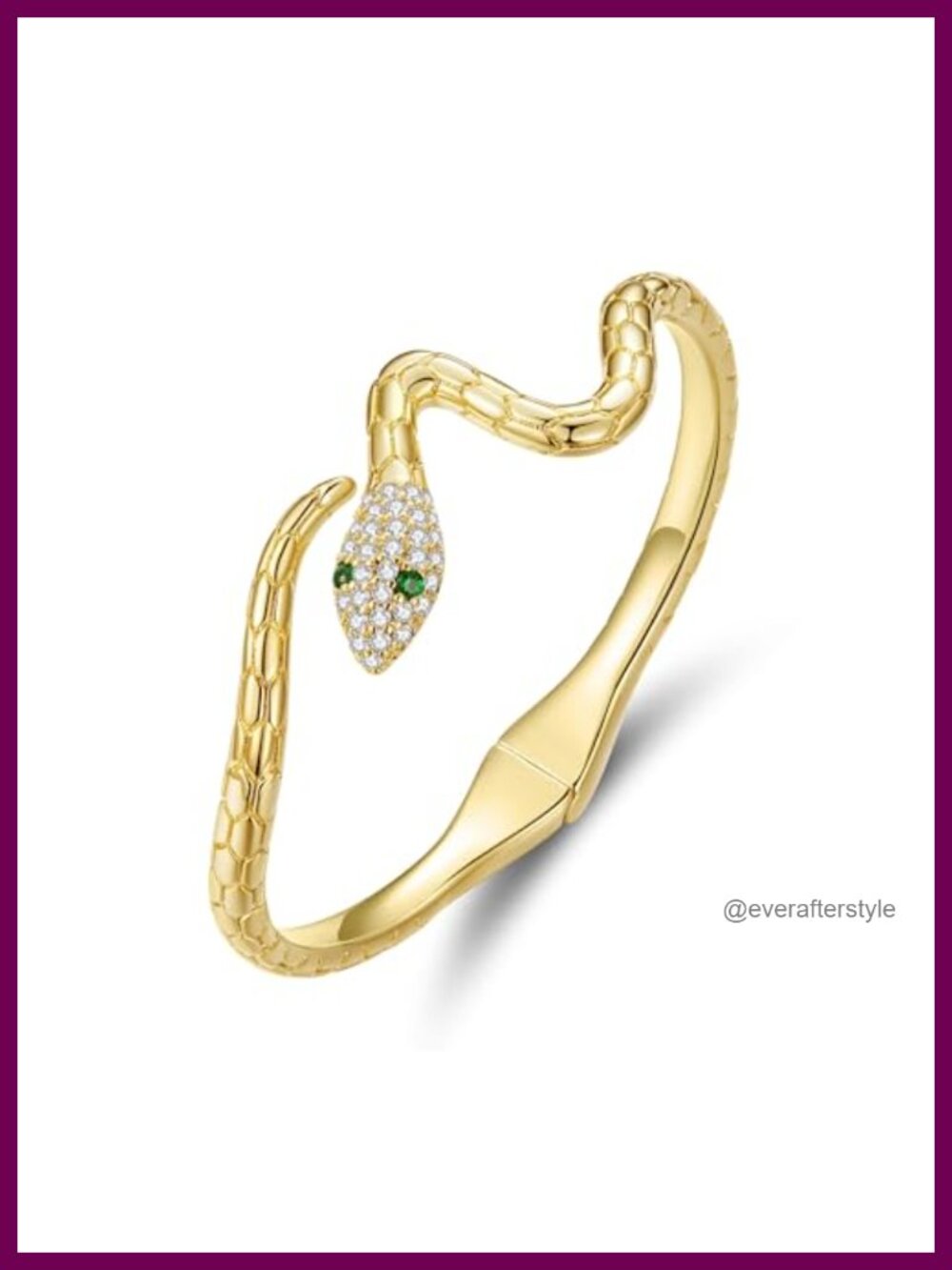 BISAER Gold Plated Snake Cuff Bracelet Adjustable Bangle for Women